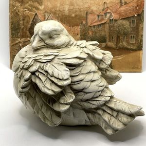 ⚜Chrisdon Garden Indoor Bird Dove Carved Look Resin Figure Figurine 7.5" x 5.
